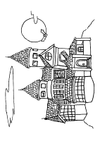 A coloring page of castle